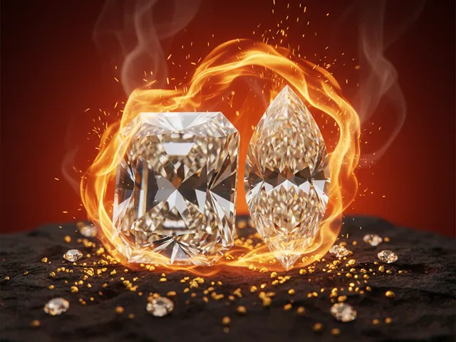 FIRE SIGNS RADIANT CUT DIAMOND & MARQUISE CUT DIAMOND